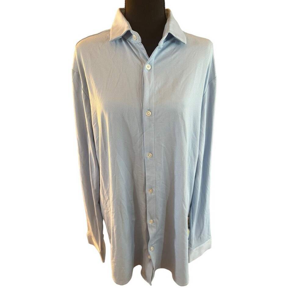 Mizzen Main Mens XLarge  Tall Trim Fit Button Down Long Sleeve Shirt Blue‎ Sky